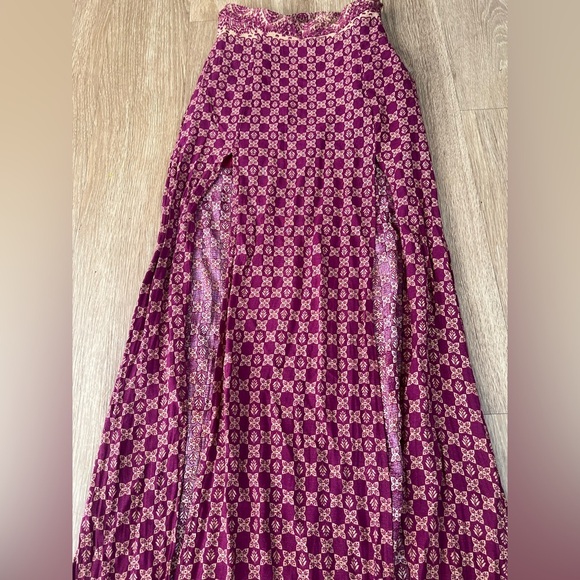 Honey Punch Purple Patterned Maxi Boho Skirt, size S - Picture 3 of 11
